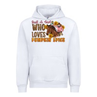 White Just A Girl Who Loves Pumpkin Spice Cowgirl Urban Hoodie - Artiststas