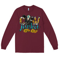 Burgundy Cow Junkie with Cow Long Sleeve Tee - texasbilliewilder