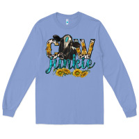 Colony Blue Cow Junkie with Cow Long Sleeve Tee - texasbilliewilder