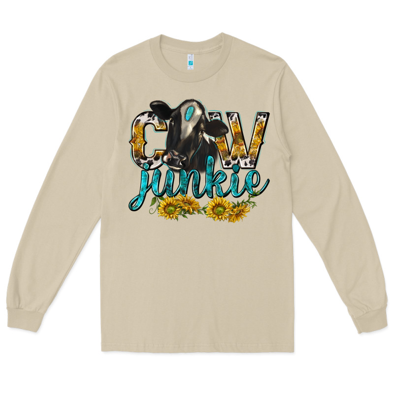 Cow Junkie With Cow Long Sleeve Tee by texasbilliewilder | Teevron
