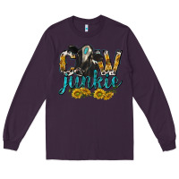 Plum Cow Junkie with Cow Long Sleeve Tee - texasbilliewilder