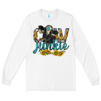 White Cow Junkie with Cow Long Sleeve Tee - texasbilliewilder