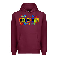 Burgundy Advocate Autism Premium Hoodie - FaDigitalArtStudio