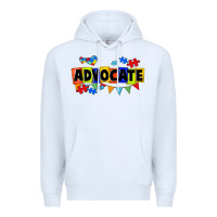 White Advocate Autism Premium Hoodie - FaDigitalArtStudio