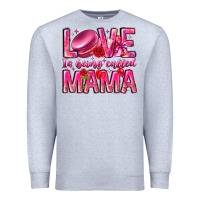 Heather Grey Love is Being Called Mama Premium Sweatshirt - CowhideDigitalArt