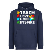 Navy Teach Love Hope Inspire Heavyweight Hoodie - CowhideDigitalArt