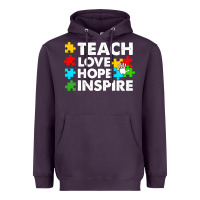 Plum Teach Love Hope Inspire Heavyweight Hoodie - CowhideDigitalArt