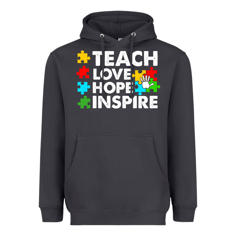 Teach Love Hope Inspire Heavyweight Hoodie by CowhideDigitalArt | Teevron