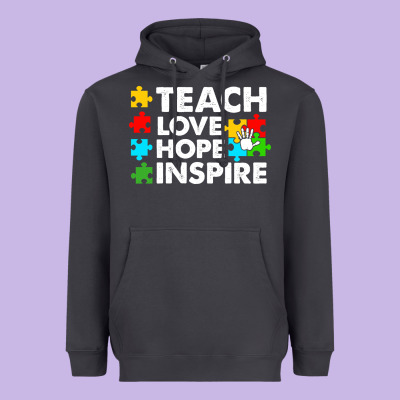 Teach Love Hope Inspire Heavyweight Hoodie Designed By Cowhidedigitalart