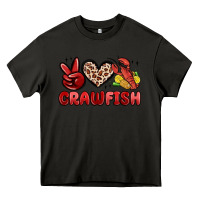 Asphalt peace love crawfish Heavy Core Tee - MaliasSmallBusiness