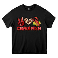 Black peace love crawfish Heavy Core Tee - MaliasSmallBusiness