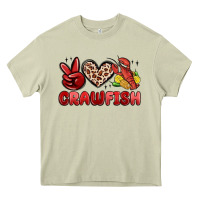 Mossy peace love crawfish Heavy Core Tee - MaliasSmallBusiness