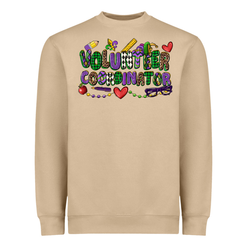 Volunteer Coordinator Mardi Gras Cowgirl Heavyweight Sweatshirt by CowGirlArtShop | Teevron