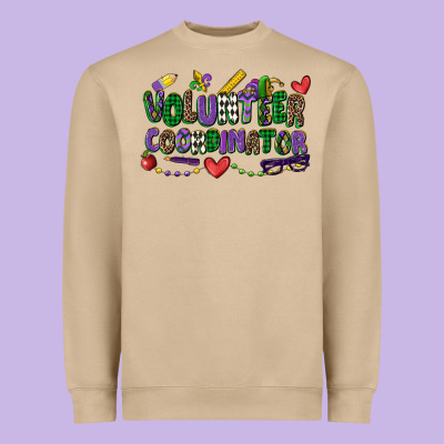 Volunteer Coordinator Mardi Gras Cowgirl Heavyweight Sweatshirt Designed By Cowgirlartshop