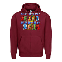 Burgundy Diversity is a fact inclusion is an act Zipper Hoodie - FaDigitalArtStudio