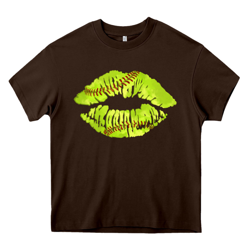 Softball Lips Heavy Core Tee by AdoDesignShop | Teevron