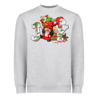 Heather Grey christmas joy girl gnome Heavyweight Sweatshirt - CowGirlArtShop