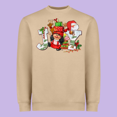 Christmas Joy Girl Gnome Heavyweight Sweatshirt Designed By Cowgirlartshop