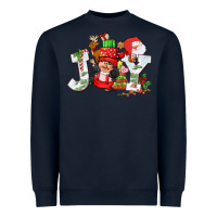 Navy christmas joy girl gnome Heavyweight Sweatshirt - CowGirlArtShop