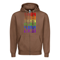 Chestnut lgbtq pride american flag Zipper Hoodie - FaDigitalArtStudio