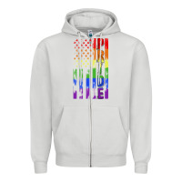 Dove Grey lgbtq pride american flag Zipper Hoodie - FaDigitalArtStudio