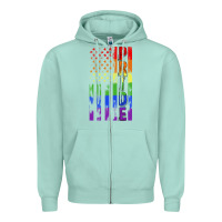 Seafoam lgbtq pride american flag Zipper Hoodie - FaDigitalArtStudio