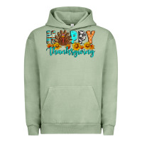 Pigment Oil Green Happy Thanksgiving Urban Hoodie - Artiststas