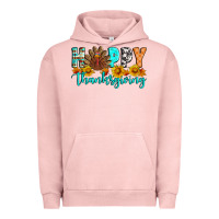 Pigment Salmon Happy Thanksgiving Urban Hoodie - Artiststas