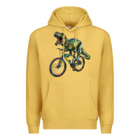 Antique Gold t rex dinosaur riding dinosaur Premium Hoodie - RanaPortraitStore