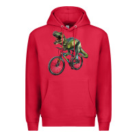 Cardinal t rex dinosaur riding dinosaur Premium Hoodie - RanaPortraitStore