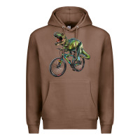 Chestnut t rex dinosaur riding dinosaur Premium Hoodie - RanaPortraitStore