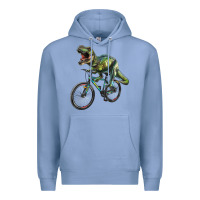 Colony Blue t rex dinosaur riding dinosaur Premium Hoodie - RanaPortraitStore