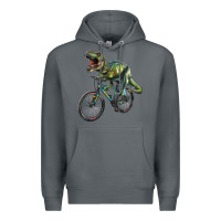 Rock t rex dinosaur riding dinosaur Premium Hoodie - RanaPortraitStore