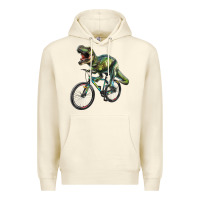 Sandshell t rex dinosaur riding dinosaur Premium Hoodie - RanaPortraitStore
