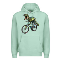 Seafoam t rex dinosaur riding dinosaur Premium Hoodie - RanaPortraitStore