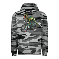 Slate Camo t rex dinosaur riding dinosaur Premium Hoodie - RanaPortraitStore