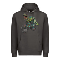Smoke t rex dinosaur riding dinosaur Premium Hoodie - RanaPortraitStore