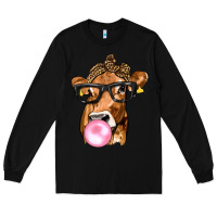 Black Cow Lick with Leopard Bandana Long Sleeve Tee - texasbilliewilder