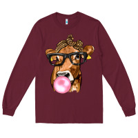 Burgundy Cow Lick with Leopard Bandana Long Sleeve Tee - texasbilliewilder