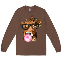 Chestnut Cow Lick with Leopard Bandana Long Sleeve Tee - texasbilliewilder