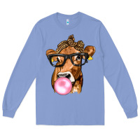 Colony Blue Cow Lick with Leopard Bandana Long Sleeve Tee - texasbilliewilder