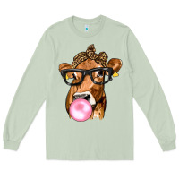 Matcha Cow Lick with Leopard Bandana Long Sleeve Tee - texasbilliewilder