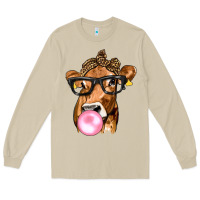 Mushroom Cow Lick with Leopard Bandana Long Sleeve Tee - texasbilliewilder