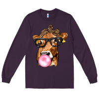 Plum Cow Lick with Leopard Bandana Long Sleeve Tee - texasbilliewilder