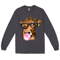 Smoke Cow Lick with Leopard Bandana Long Sleeve Tee - texasbilliewilder