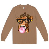Toasted Coconut Cow Lick with Leopard Bandana Long Sleeve Tee - texasbilliewilder