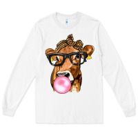 White Cow Lick with Leopard Bandana Long Sleeve Tee - texasbilliewilder