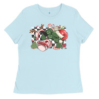 Baby Blue gamer christmas game controller Ladies Tee - MaliasSmallBusiness