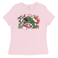 Bubblegum Pink gamer christmas game controller Ladies Tee - MaliasSmallBusiness