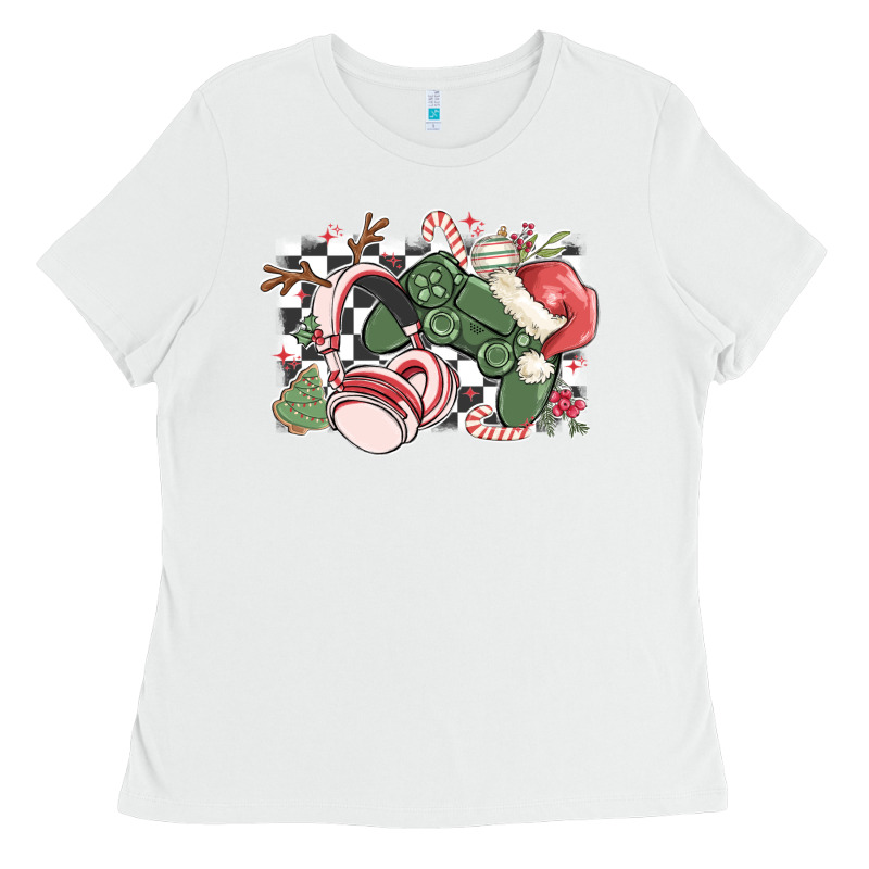 Gamer Christmas Game Controller Ladies Tee by MaliasSmallBusiness | Teevron